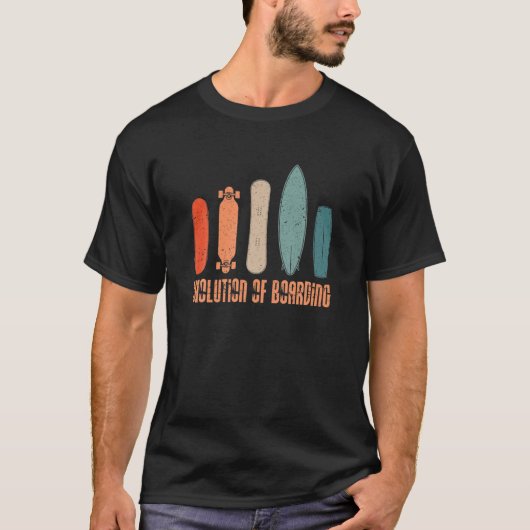 レトロの進化の搭乗自由型ウェイクボード Tシャツ (正面)