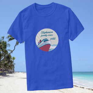 レトロの遊航船との家族の巡航 Tシャツ