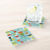 レトロの道化師のパタングラスのコースター ガラスコースター (アングル)