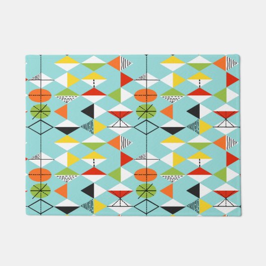 レトロの道化師パターンドア・マット ドアマット (正面)