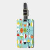 レトロの道化師パターン荷物のラベル ラゲッジタグ (正面縦)