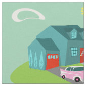 レトロの郊外の家によってとかされる綿織物 ファブリック (クローズアップ)