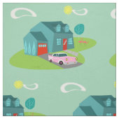 レトロの郊外の家によってとかされる綿織物 ファブリック (見本)