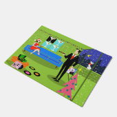 レトロの都市クリスマスのカップルのドア・マット ドアマット (アングル)