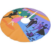 レトロの都市屋上のパーティーのクリスマスツリーのスカート ブラッシュドポリエステルツリースカート (アングル)