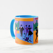 レトロの都市屋上のパーティーのマグ マグカップ (正面左)