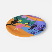 レトロの都市屋上のパーティーの紙皿 ペーパープレート (アングル)