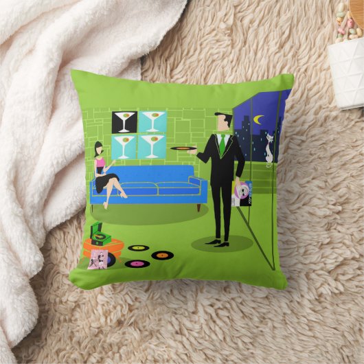 レトロの都市漫画のカップルの装飾用クッション クッション (ブランケット)