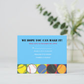 レトロの野球のテーマのバーのバルミツワーの応答カード 出欠カード (スタンド正面)