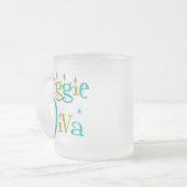 レトロの野菜の花型女性歌手 フロストグラスマグカップ (正面左)