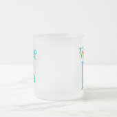 レトロの野菜の花型女性歌手 フロストグラスマグカップ (中央)