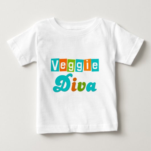レトロの野菜の花型女性歌手 ベビーTシャツ (正面)