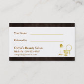 レトロの金円のヘアーサロンの紹介カード 紹介カード (裏面)