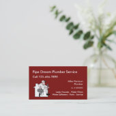 レトロの鉛管工サービスデザイン 名刺 (スタンド正面)