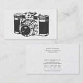 レトロの銀製のカメラのカメラマンの名刺 名刺 (正面/裏面)