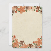 レトロの錆のオレンジによってはカトリック教の結婚式が開花します 招待状 (裏面)