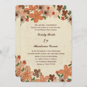 レトロの錆のオレンジによってはカトリック教の結婚式が開花します 招待状 (正面/裏面)