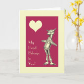 レトロの錫の人愛 カード (黄色い花)