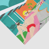 レトロの陽気なプールを囲んでのパーティのティッシュペーパー 薄葉紙 (詳細)