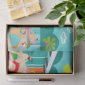 レトロの陽気なプールを囲んでのパーティのティッシュペーパー 薄葉紙 (ギフト)