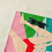 レトロの陽気なプールを囲んでのパーティのビーチタオル ビーチタオル (インサイチュ)