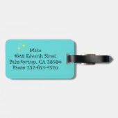 レトロの陽気なプールを囲んでのパーティの荷物のラベル ラゲッジタグ (裏面横)