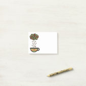 レトロの雨が降る茶葉の雲のティーカップ ポストイット (デスク上)