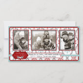 レトロの雪の結晶クリスマスフォトカード シーズンカード (正面)