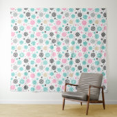 レトロの雪片フォトバックグラウンド タペストリー (インサイチュ(横))