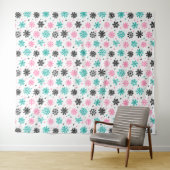 レトロの雪片フォトバックグラウンド タペストリー (インサイチュ(横))