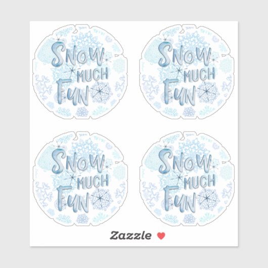 レトロの雪雪多くのおもしろい水色 シール (シート)