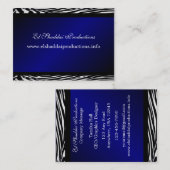 レトロの青いシマウマの名刺 名刺 (正面/裏面)