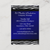 レトロの青いシマウマの名刺 名刺 (裏面)