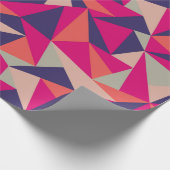 レトロの青いピンクの三角形の幾何学的なラッピングペーパー ラッピングペーパー (角)