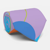 レトロの青い氷のオレンジ水玉模様のタイ ネクタイ (ロール)