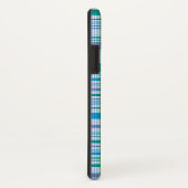 レトロの青い紫色の格子縞はパターン場合を点検します Case-Mate iPhoneケース (裏面/右)