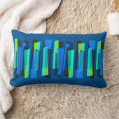 レトロの青および緑の抽象的なプリントの装飾用クッション ランバークッション (ブランケット)