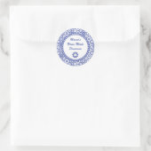 レトロの青と白の缶詰のJARラベル ラウンドシール (バッグ)