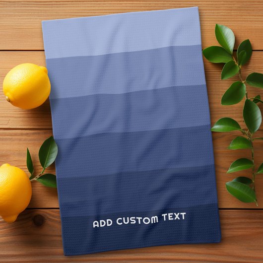 レトロの青ストライプいシンプル(Sans Serif名) キッチンタオル