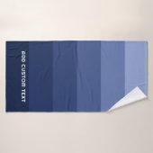 レトロの青ストライプいシンプル（Sans Serif名） バスタオル (バスタオル)