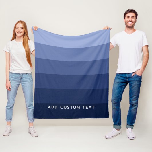 レトロの青ストライプいシンプル（Sans Serif名） フリースブランケット (インサイチュ)