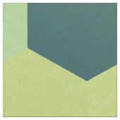 レトロの青緑の黄色い六角形パターン ファブリック (クローズアップ)