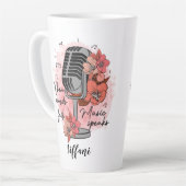 レトロの音声に失敗した場合のマイク話ロク カフェラテマグ (左アングル)