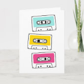 レトロの音楽カセットテープ空白の任意の大事な行事 カード (正面)