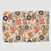 レトロの音楽要素 ゴルフタオル (横)