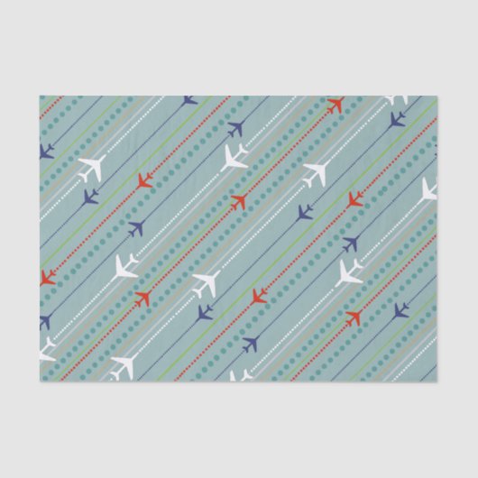 レトロの飛行機パターンティッシュペーパー 薄葉紙 (正面)