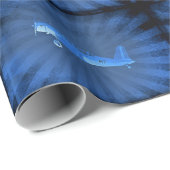 レトロの飛行機#87の青 ラッピングペーパー (ロールコーナー)