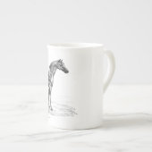 レトロの馬筋肉解剖学の写真 ボーンチャイナマグカップ (正面右)