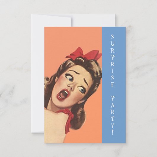 レトロの驚きのパーティの招待状のおもしろいの表現 招待状 (正面)