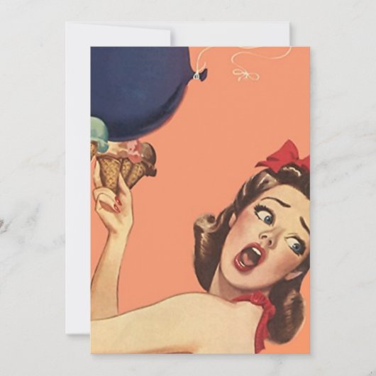 レトロの驚きのパーティの招待状の大事な行事のブランク5x7 招待状 (正面)